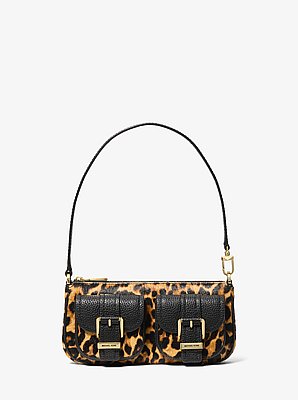 Zoe Small Leopard Print Calf Hair Pochette
