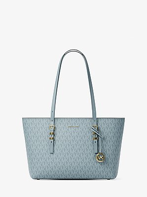 Quinn Medium Signature Logo and Leather Tote Bag