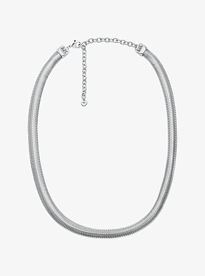 Collar de cadena de serpiente tubogas de lat&oacute;n chapado en metales preciosos