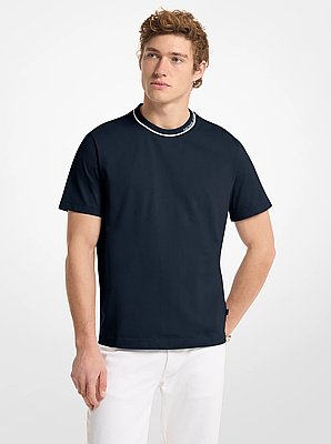 Logo Trim Cotton Jersey T-Shirt