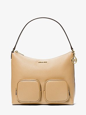 Merritt Large Pebbled Leather Cargo Shoulder Bag