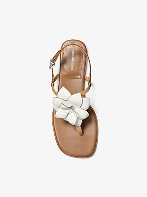 Jacie Floral Embellished Leather T-Strap Sandal