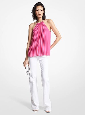 Pleated Georgette Chain Top