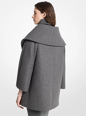 Wool Melton Portrait Collar Peacoat