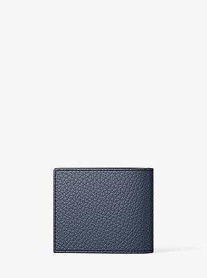 Pebbled Leather Billfold Wallet and Signature Logo Card Case Gift Set