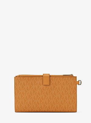 Jet Set Large Signature Logo Wristlet