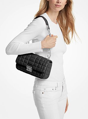 Bolso de hombro Tribeca grande de piel acolchada