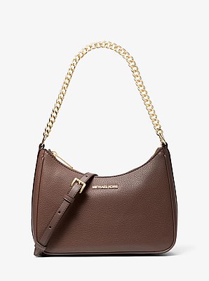 Jet Set Large Pebbled Leather Convertible Crossbody Bag