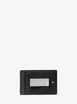 Coffret-cadeau porte-cartes et ceinture en cuir &agrave; logo Signature