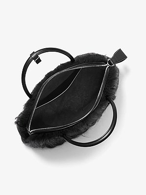 Kaitlin Large Long Haired Shearling Dome Satchel