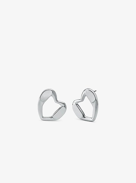 Clous d&rsquo;oreilles en forme de c&oelig;ur en laiton &agrave; placage en m&eacute;tal pr&eacute;cieux