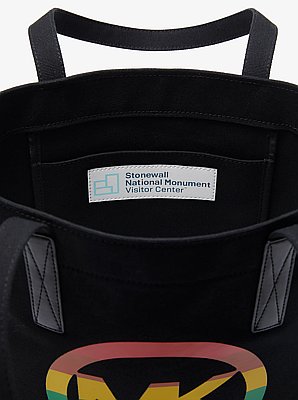 Bolso tote PRIDE de algod&oacute;n con logotipo de arco&iacute;ris
