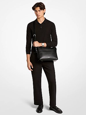 Nicholas Medium Pebbled Leather Crossbody Messenger Bag