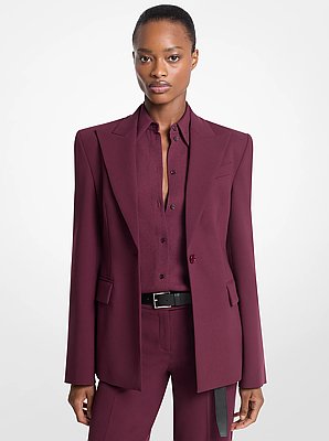 Blazer Georgie de crep&eacute; de lana el&aacute;stica
