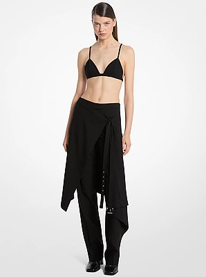 Pantal&oacute;n y sobrefalda con envoltura de lana el&aacute;stica