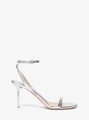 Gwyneth Metallic Snake Embossed Leather Sandal
