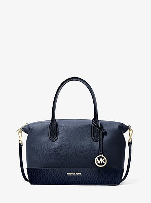 Hyde Medium Pebbled and Signature Logo Satchel