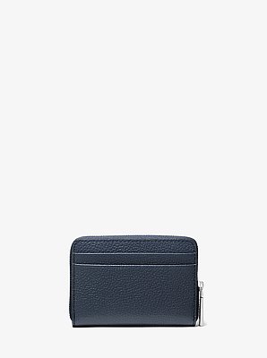 Jet Set Small Pebbled Leather Zip-Around Card Case