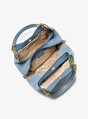 Borsa a spalla Lillie grande in pelle scamosciata