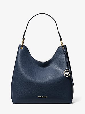 Joan Large Pebbled Leather Hobo Shoulder Bag