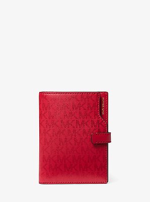 Portafoglio porta passaporto Jet Set con stampa logo metallizzata
