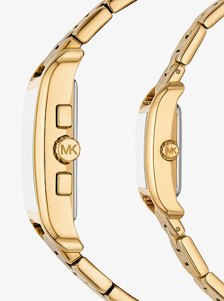 Set de relojes para &eacute;l y para ella Monroe en tono dorado
