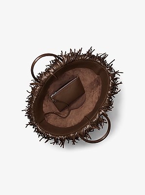 Bolso tote Sardinia grande de cuero tejido a mano