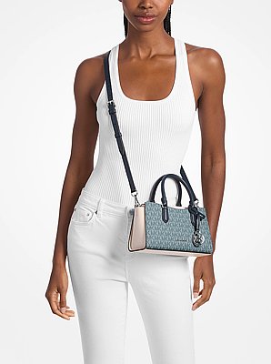 Arden Small Color-Block Signature Logo Messenger Bag