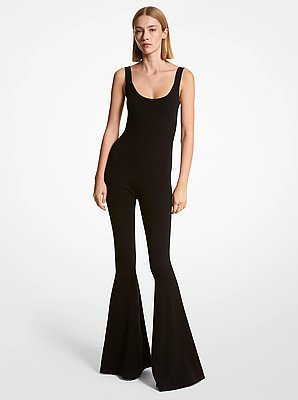 Stretch Cashmere Flared Jumpsuit