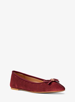 Savannah Logo Debossed Velvet Ballet Flat