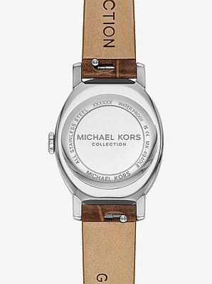 Reloj Maude peque&ntilde;o de edici&oacute;n limitada en tono plateado y piel con relieve de cocodrilo