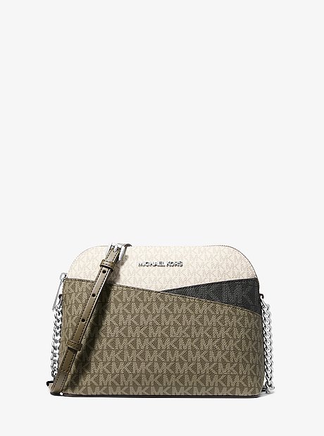 Jet Set Travel Color-Block Signature Logo Crossbody Bag