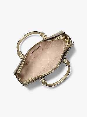 Arden Metallic Top-Zip Satchel in DORADO P&Aacute;LIDO | Michael Kors image number 1