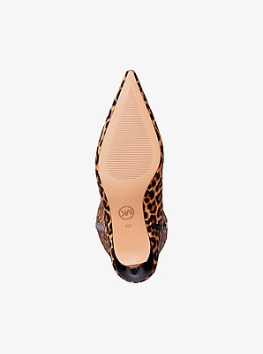 Nalia Leopard Print Calf Hair Kitten Heel Boot