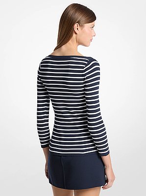 Top a rayas con cuello barco