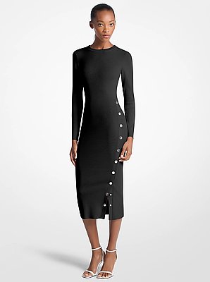 Viscose Blend Snap Dress