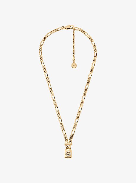 Pav&eacute; Logo Pendant Necklace