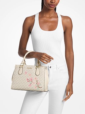 Marilyn Medium Embellished Signature Logo Satchel