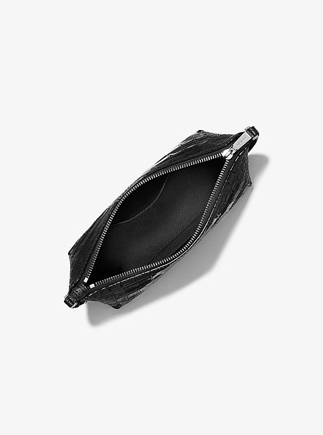 Laila Small Crocodile-Embossed Leather Pochette