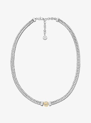 Pav&eacute; Logo Foxtail Chain Necklace