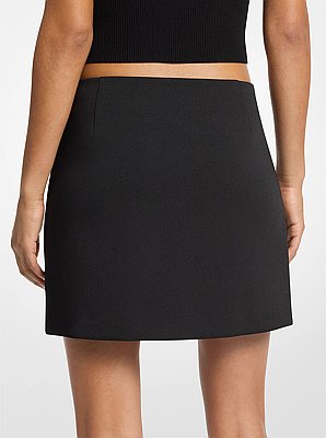 Studded Stretch Crepe Mini Skirt