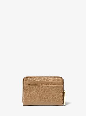 Jet Set Small Pebbled Leather Zip-Around Card Case