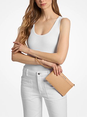 Jet Set Medium Pebbled Leather Convertible Wristlet