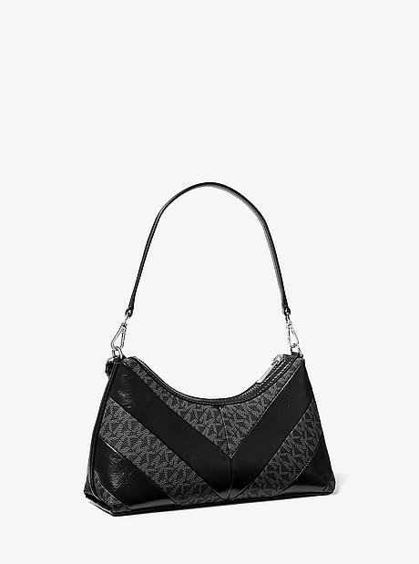 Sammy Small Signature Logo and Patent Convertible Crossbody Bag