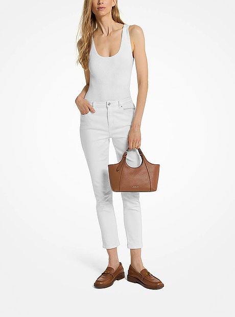 Bernie Small Pebbled Leather Satchel