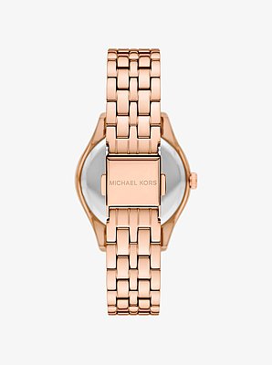 Mini-Armbanduhr Harlowe im Ros&eacute;-Goldton mit Pav&eacute;