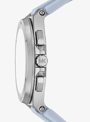 Reloj Lennox oversize en tono plata y silicona