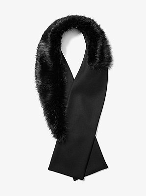 Wool Melton Faux Fur Stole