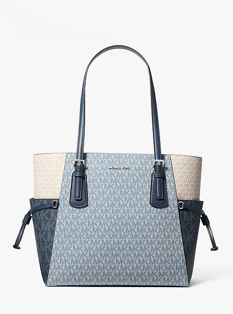 Voyager Large Color-Block Signature Logo Tote Bag