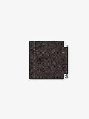 Edison Scratch-Resistant Leather Card Case with Money Clip